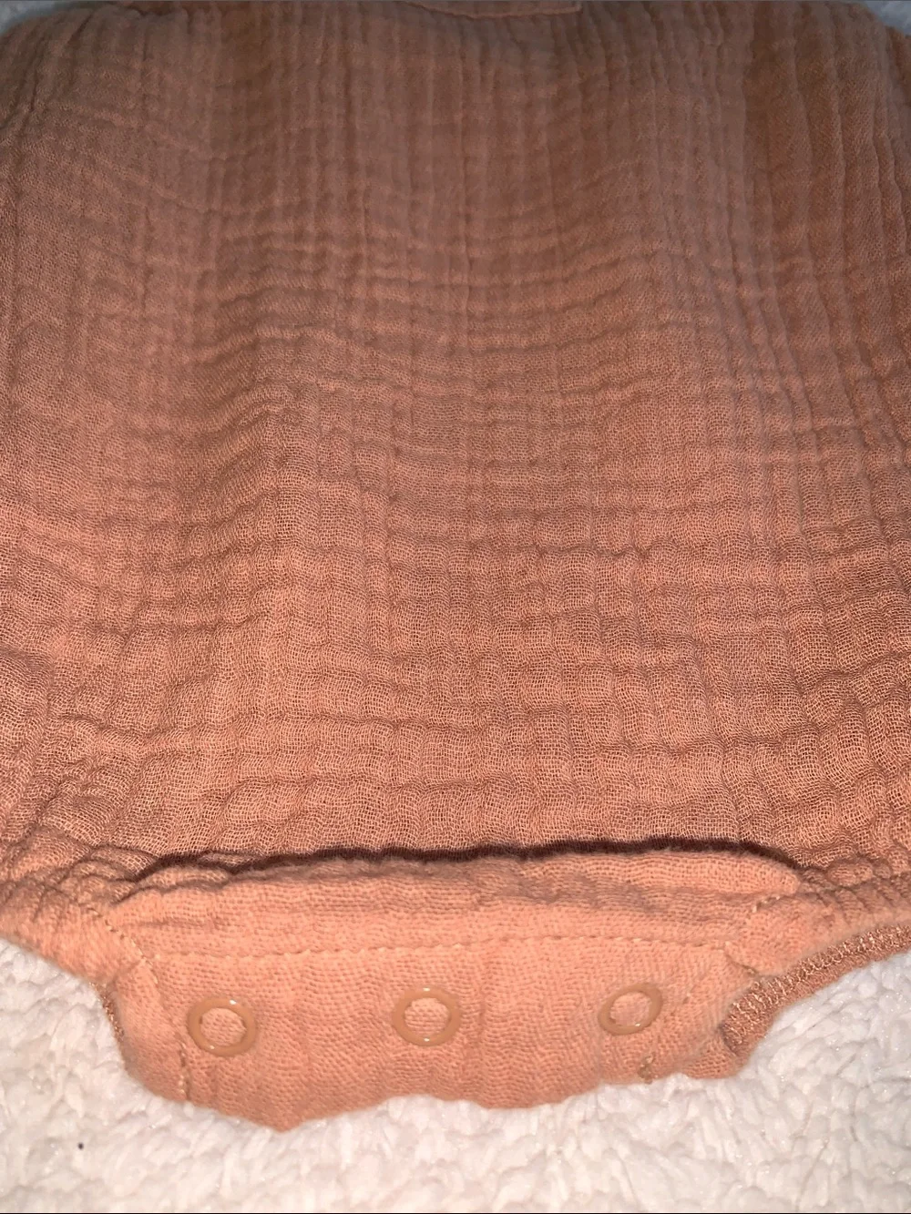 NWT Angel Dear Brown Cotton Muslin Bubble Overalls  0-3M
